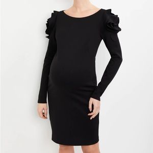 Pietro Brunelli Maternity Capri Dress Long Sleeve Black Small